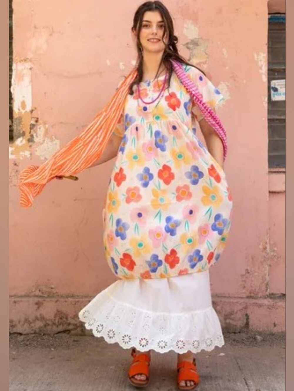 Gudrun Sjoden Aquarelle Organic Cotton Woven Balloon Dress XL